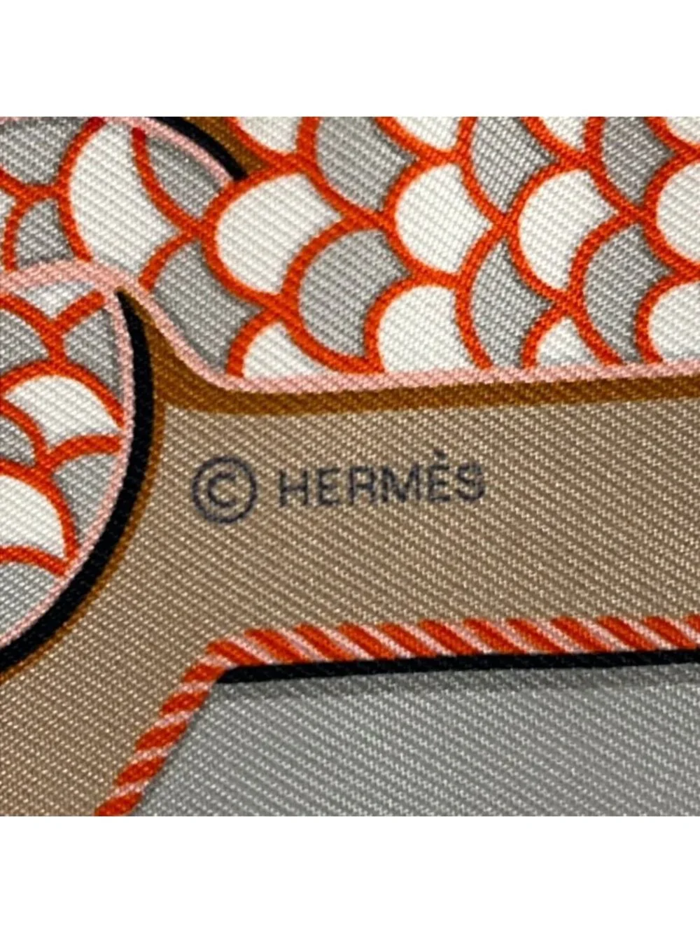 Hermes Scarf Twilly Dark Brown Multi Ribbon Epaulettes